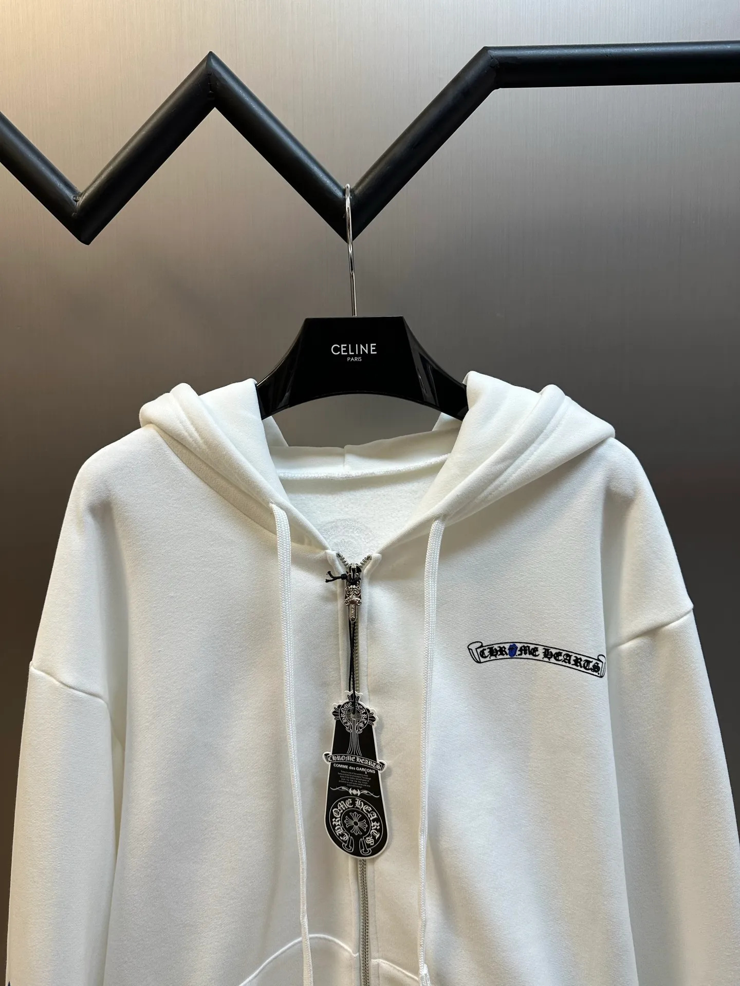 P470 Chrome Hearts Chrome Hearts hooded zipper jacket is made of 380g cotton fleece sweatshirt material, 420g 1*1 matching high-end fashion brand rib, glue printing process size: s m l xl
